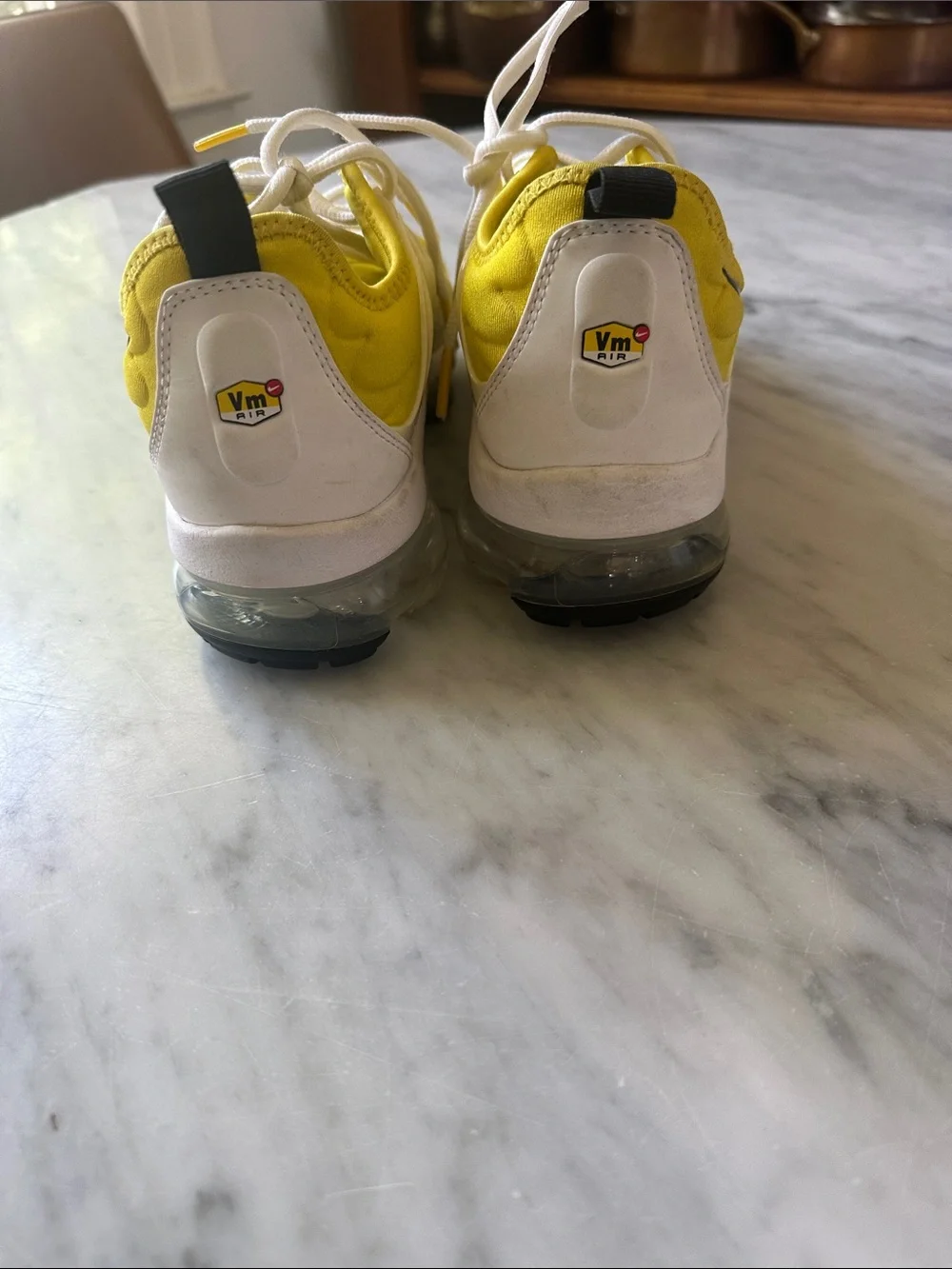 Nike Yellow and White VaporMax Plus Sneakers 7.5